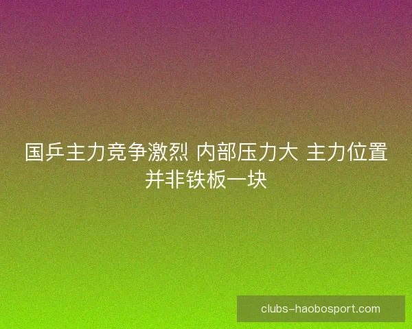 国乒主力竞争激烈 内部压力大 主力位置并非铁板一块